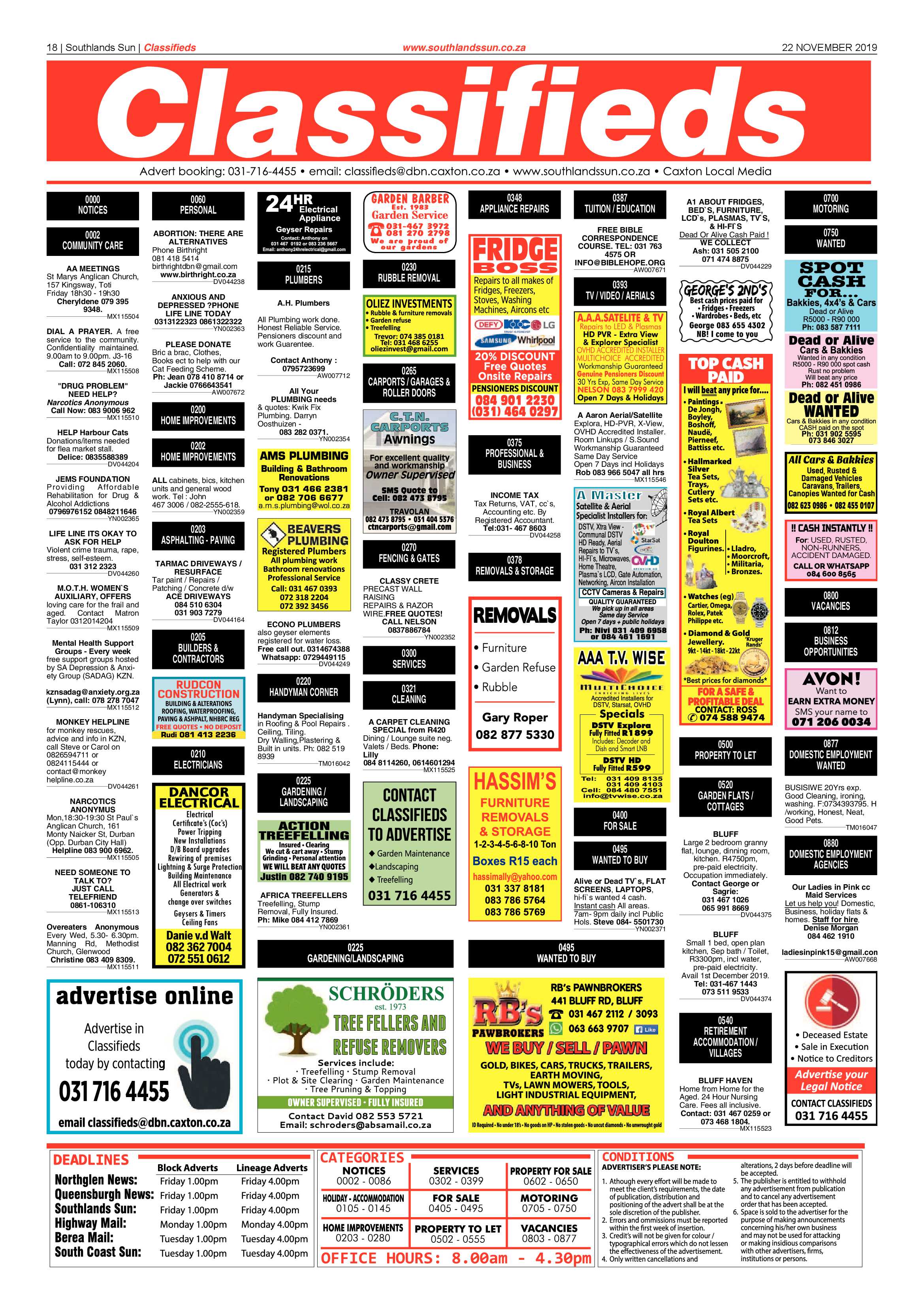 Southlands Sun 22 November 2019 page 18