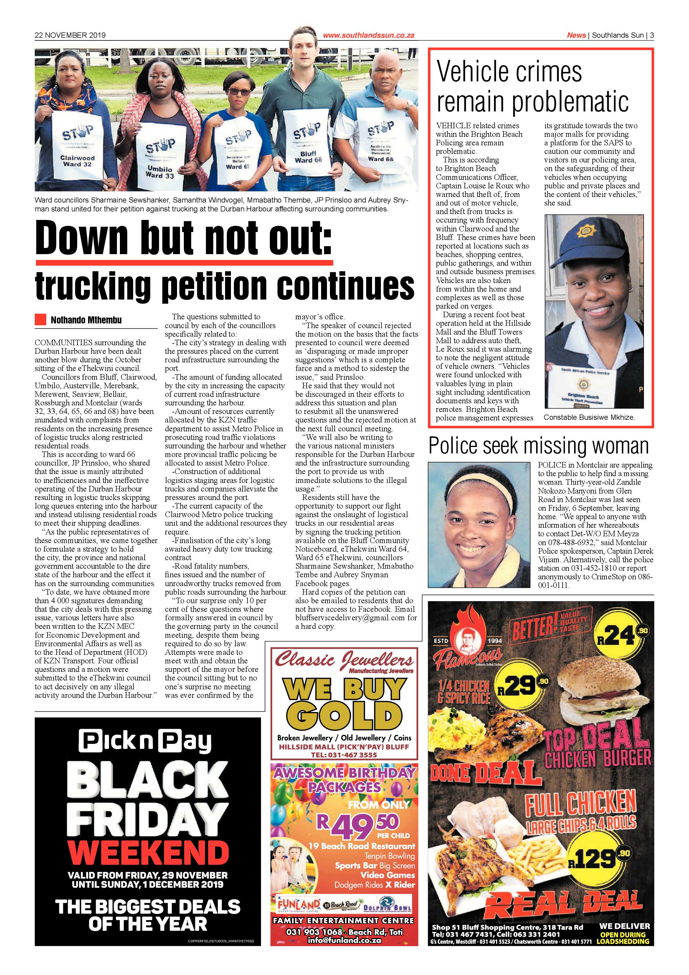 Southlands Sun 22 November 2019 page 3