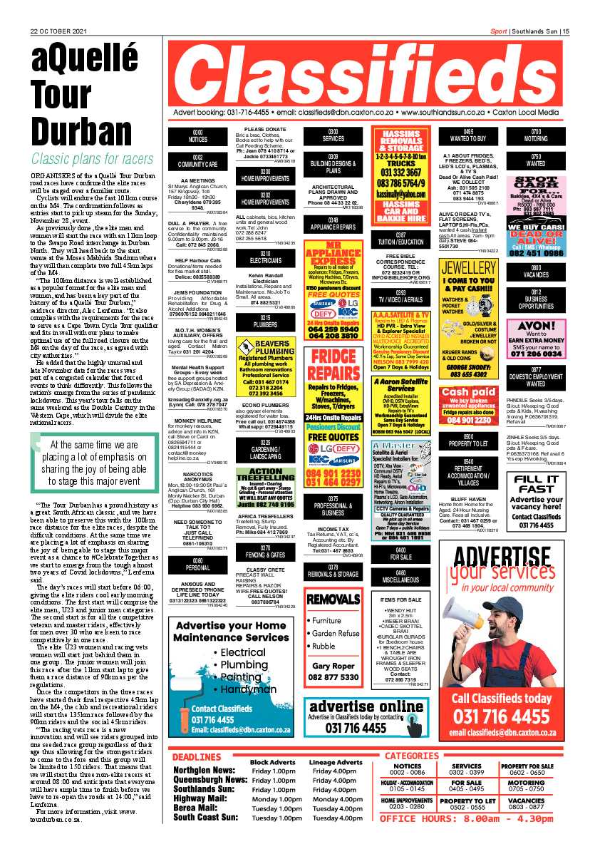 Southlands Sun 22 October 2021 page 14