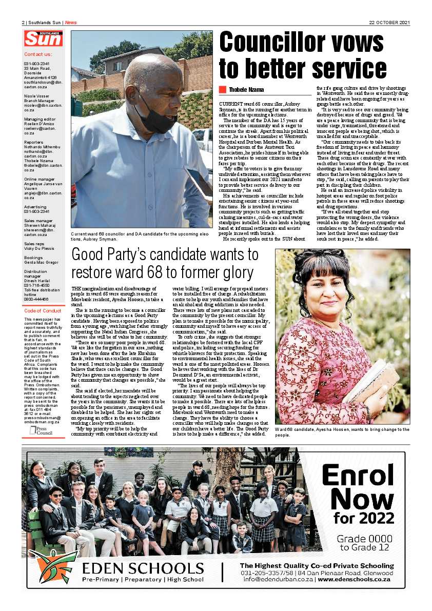 Southlands Sun 22 October 2021 page 2