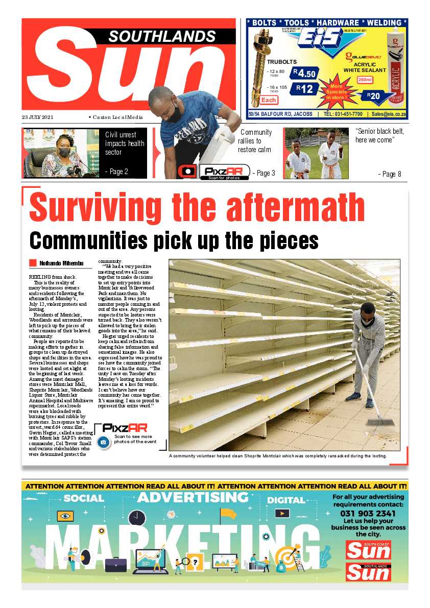 Southlands Sun 23 July 2021 page 1