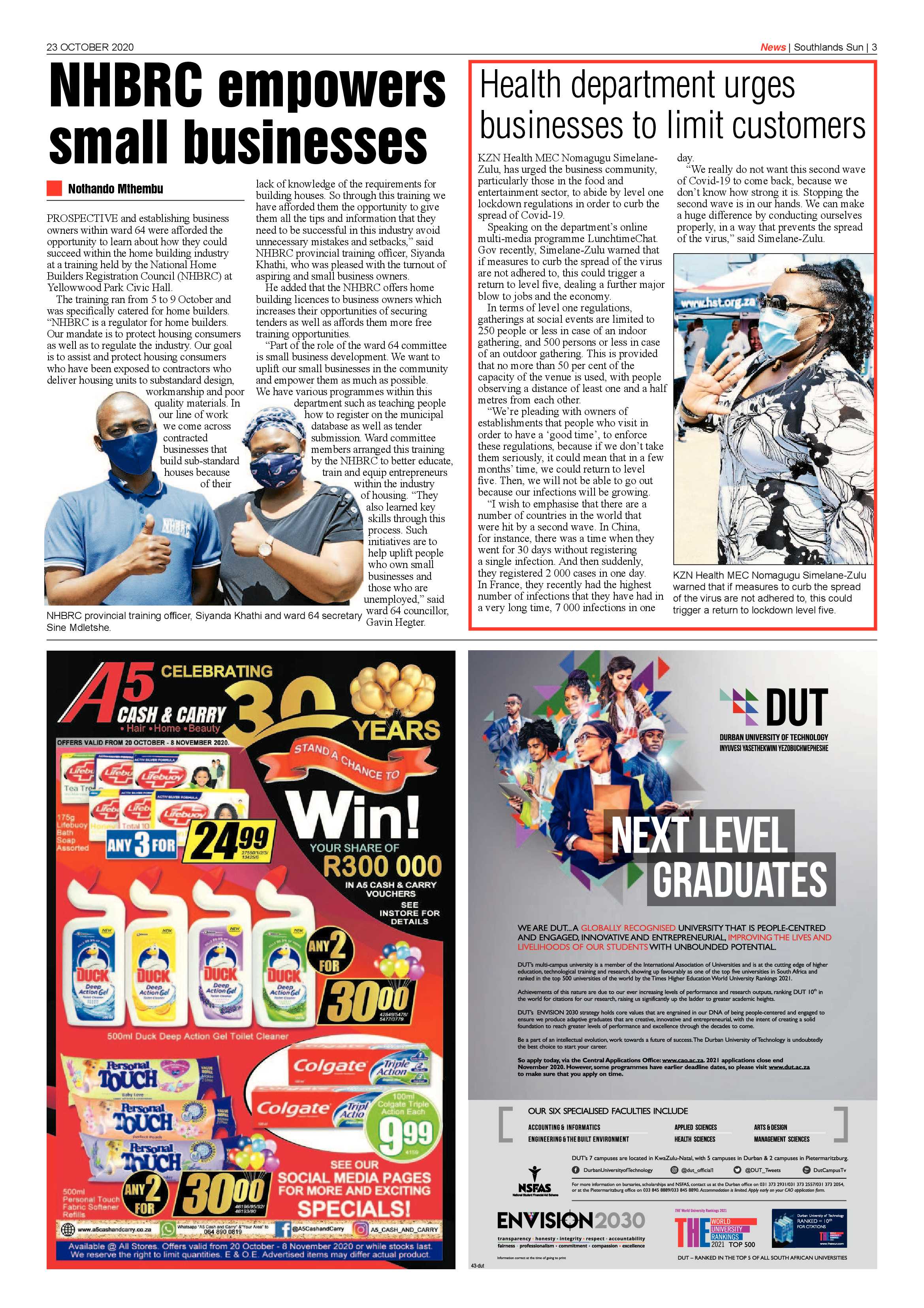 Southlands Sun 23 October 2020 page 3