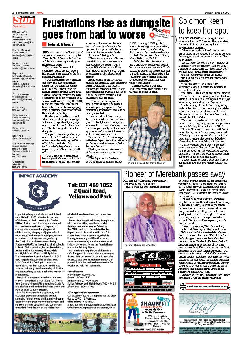 Southlands Sun 24 September 2021 page 2