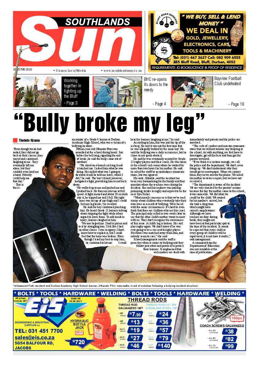 Southlands Sun 25 June 2021 page 1