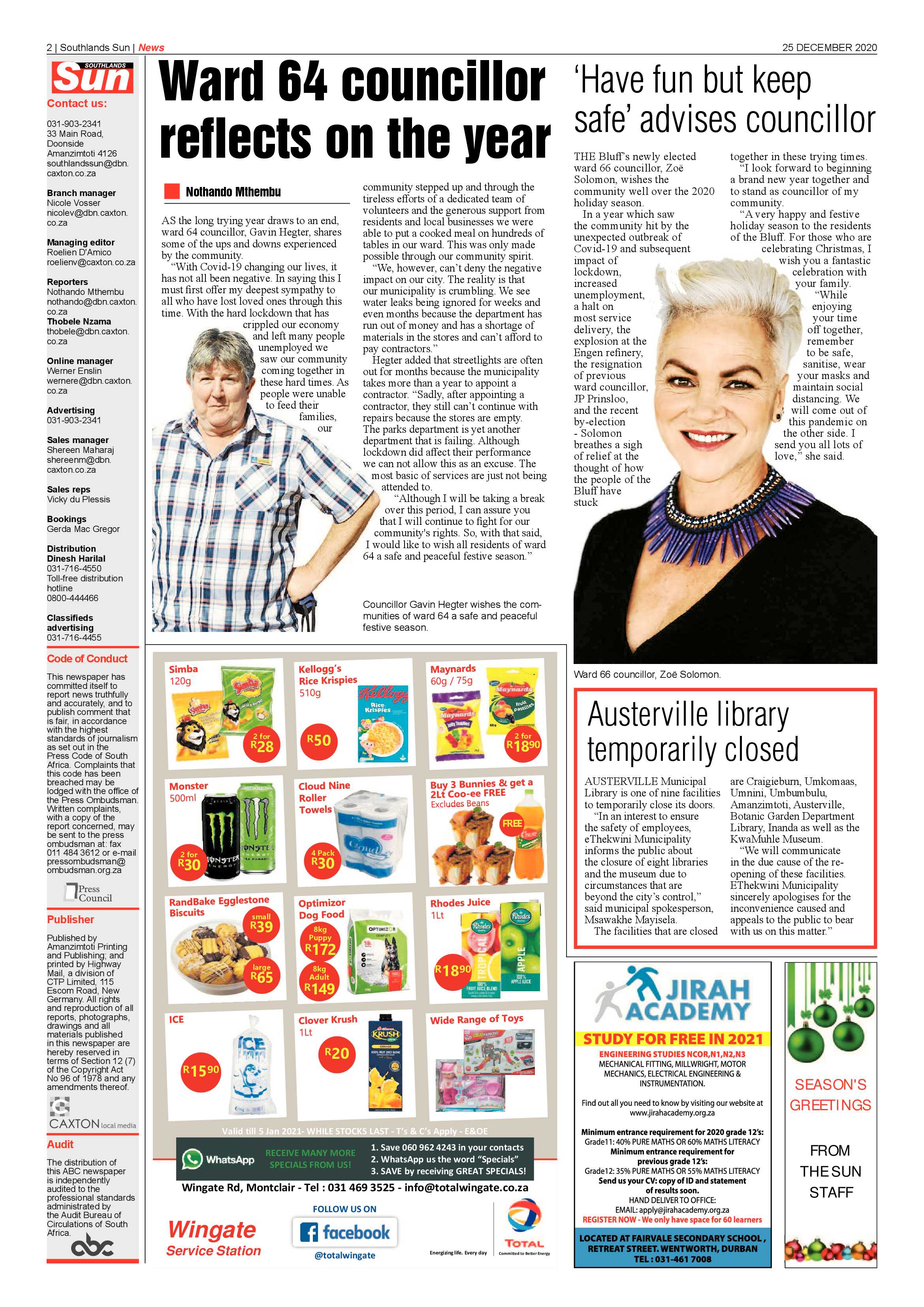 Southlands Sun 25 November 2020 page 2