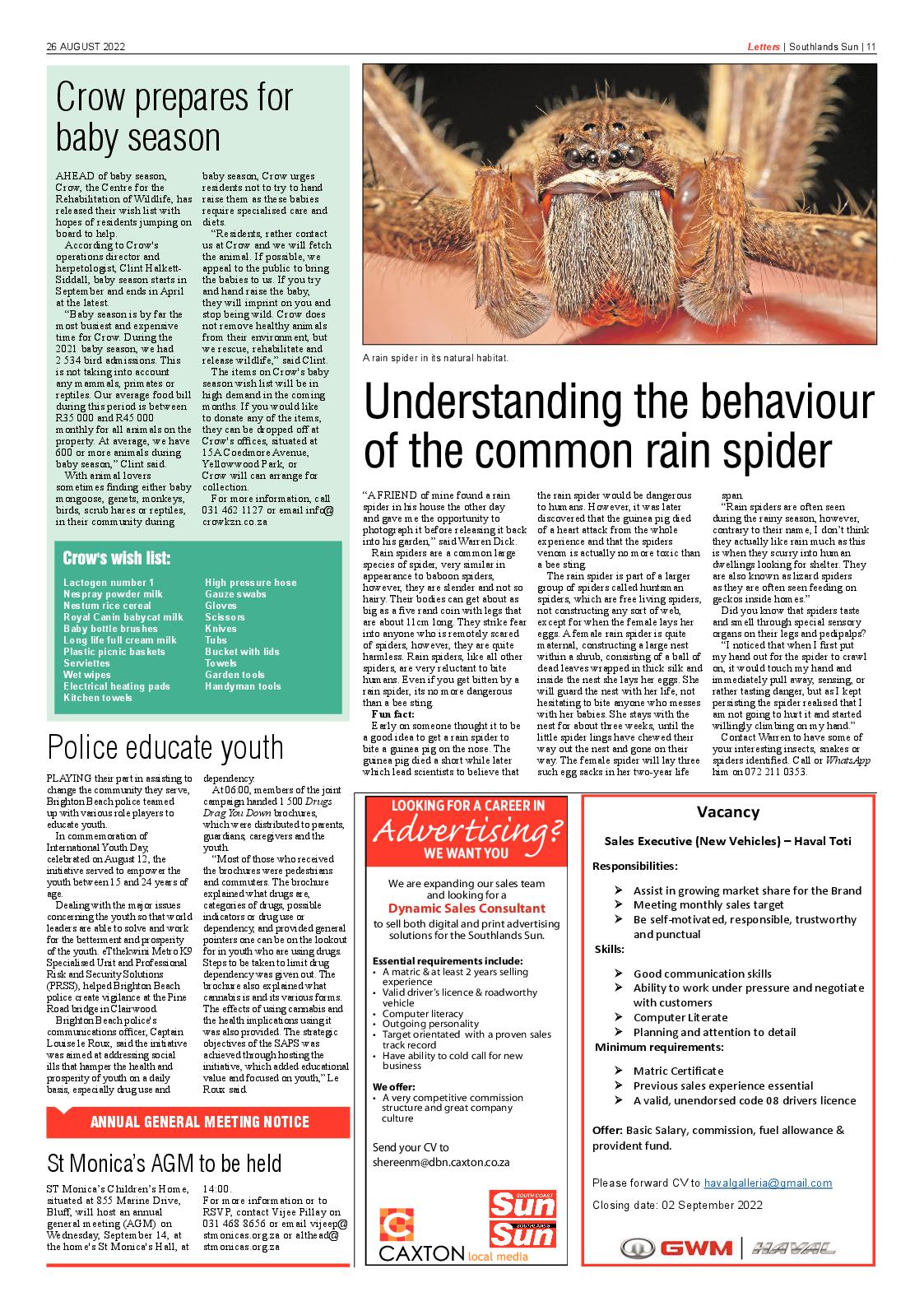 Southlands Sun 26 August 2022 page 11