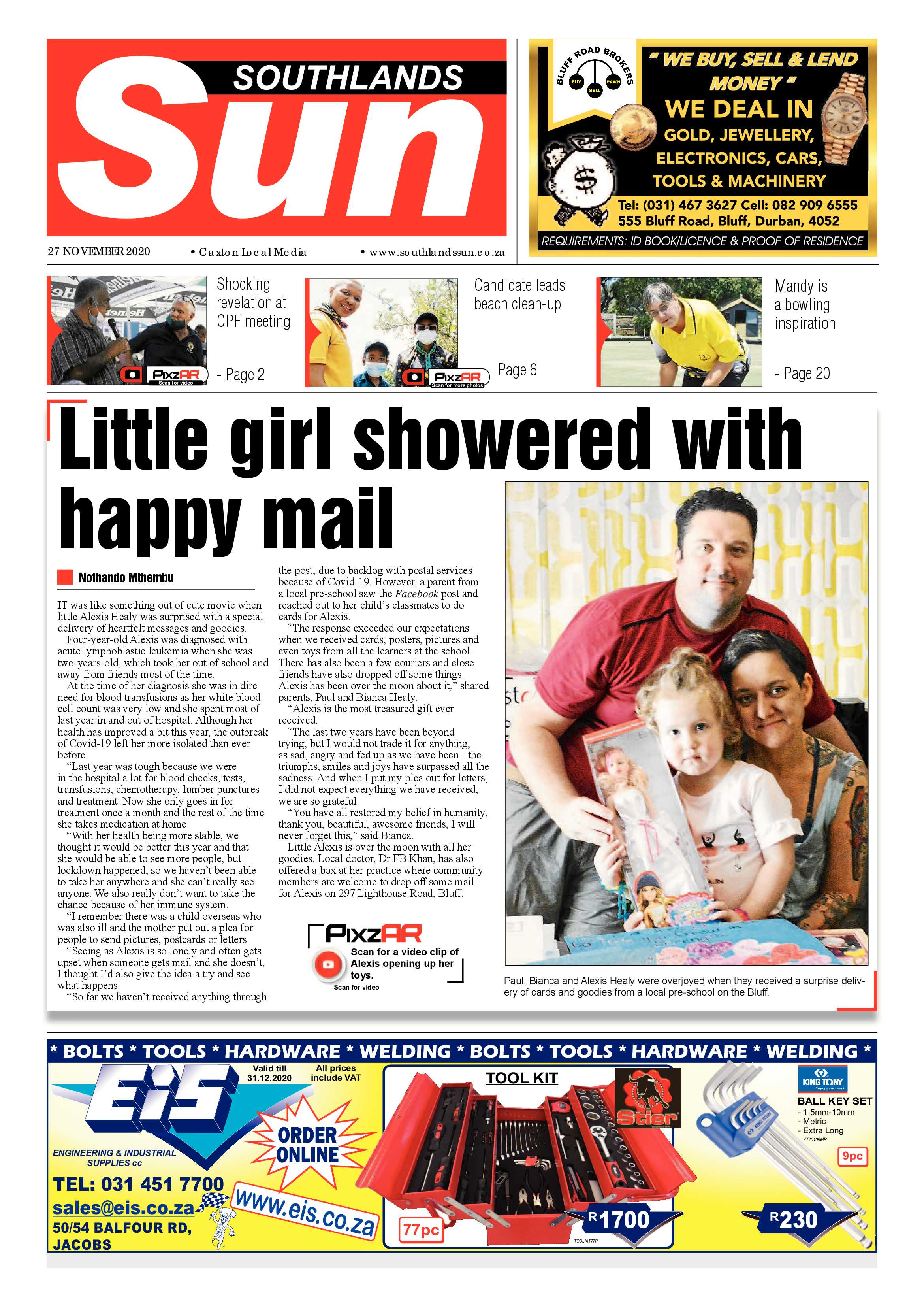 Southlands Sun 27 November 2020 page 1