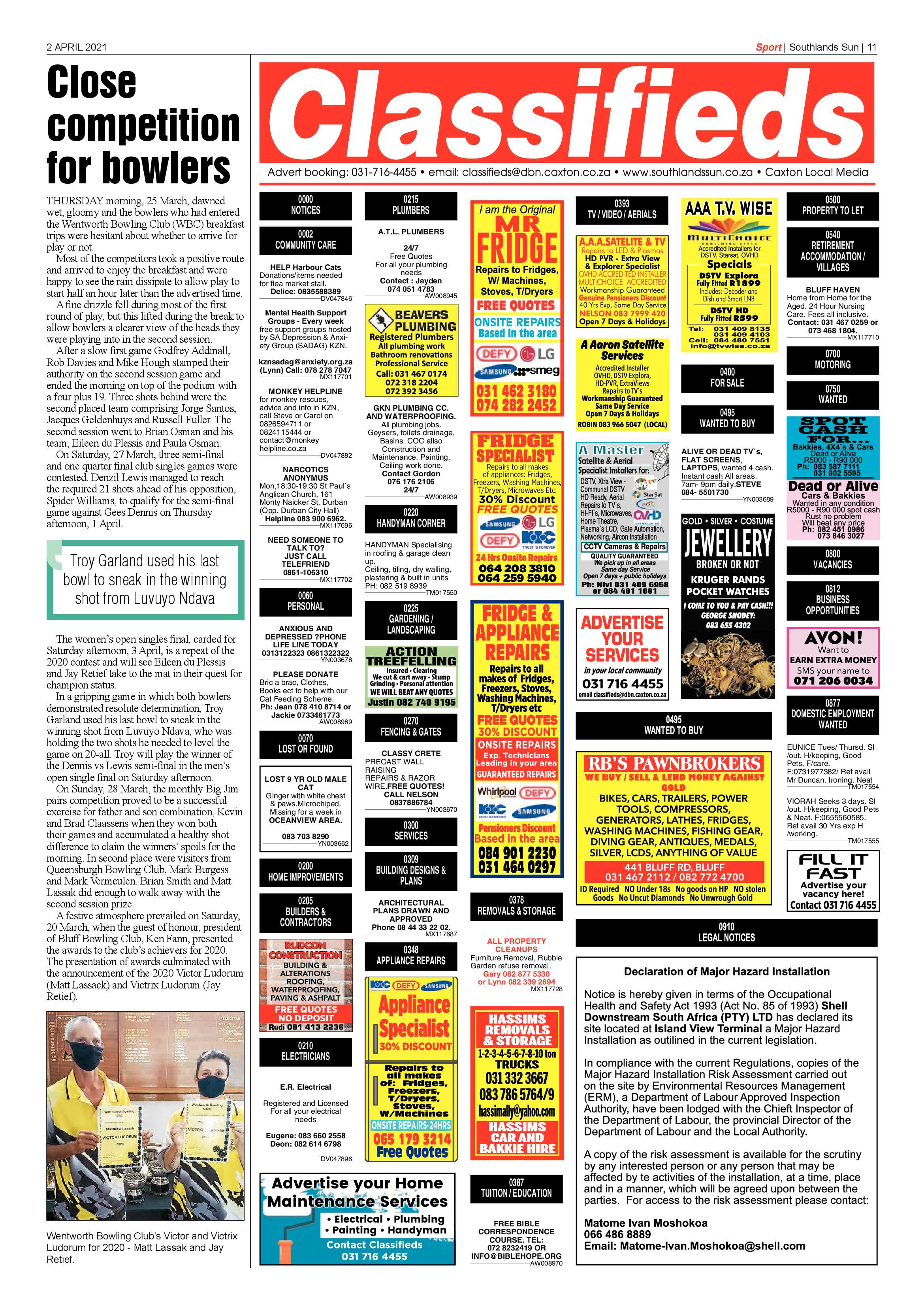 Southlands Sun 2 April 2021 page 11