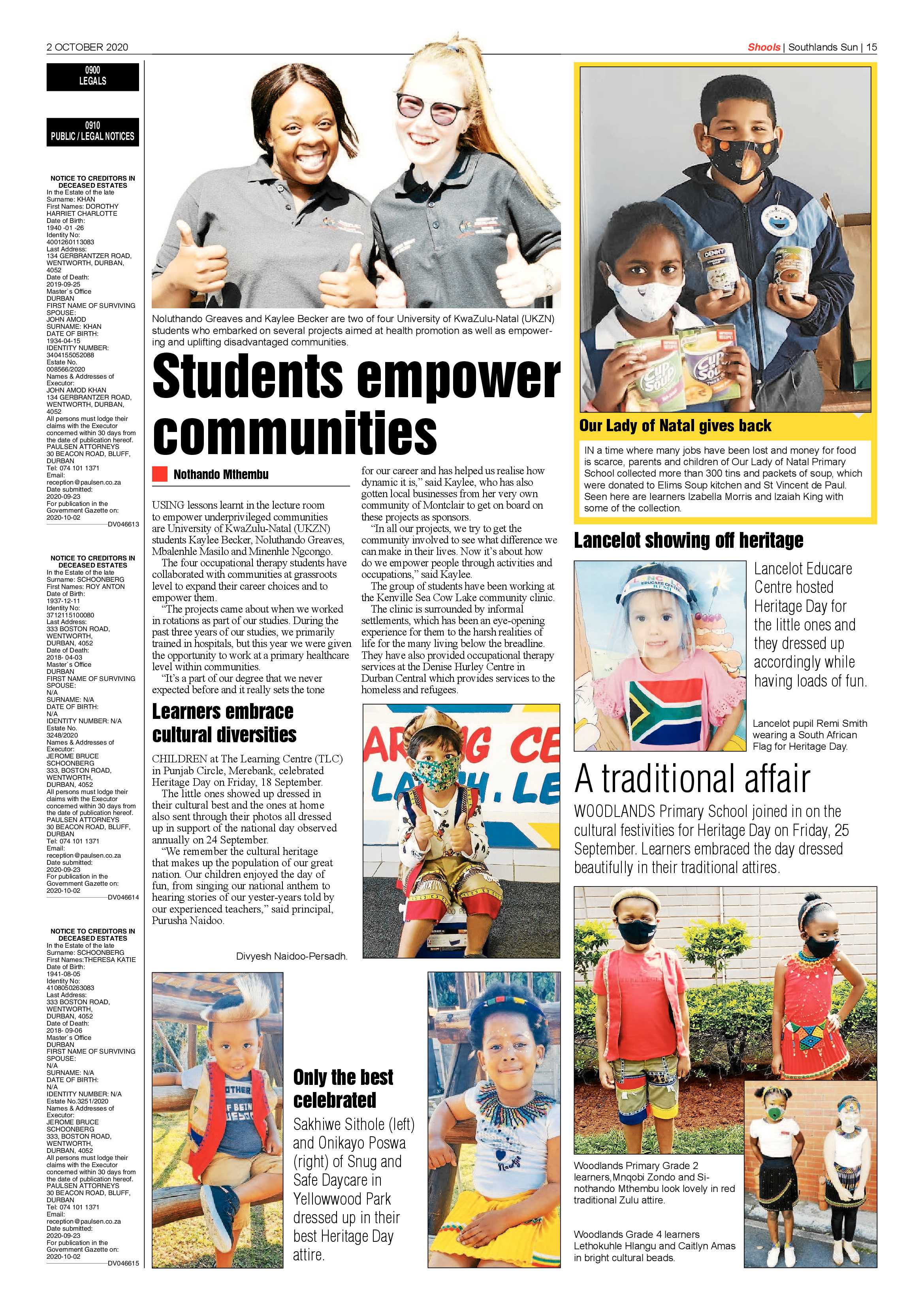 Southlands Sun 2 October 2020 page 14