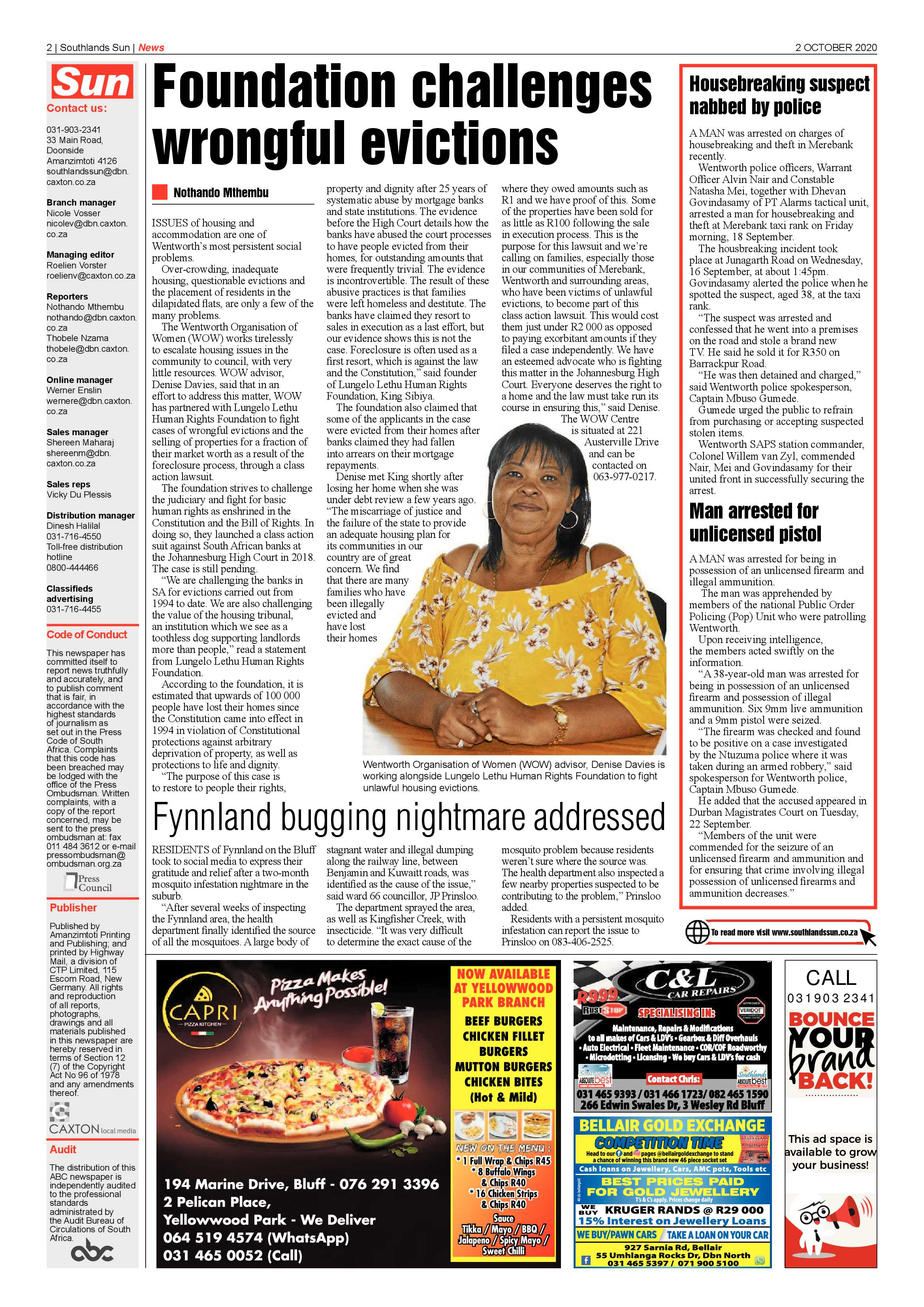 Southlands Sun 2 October 2020 page 2