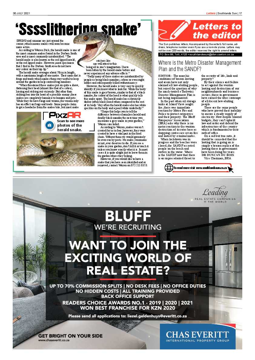 Southlands Sun 30 July 2021 page 16