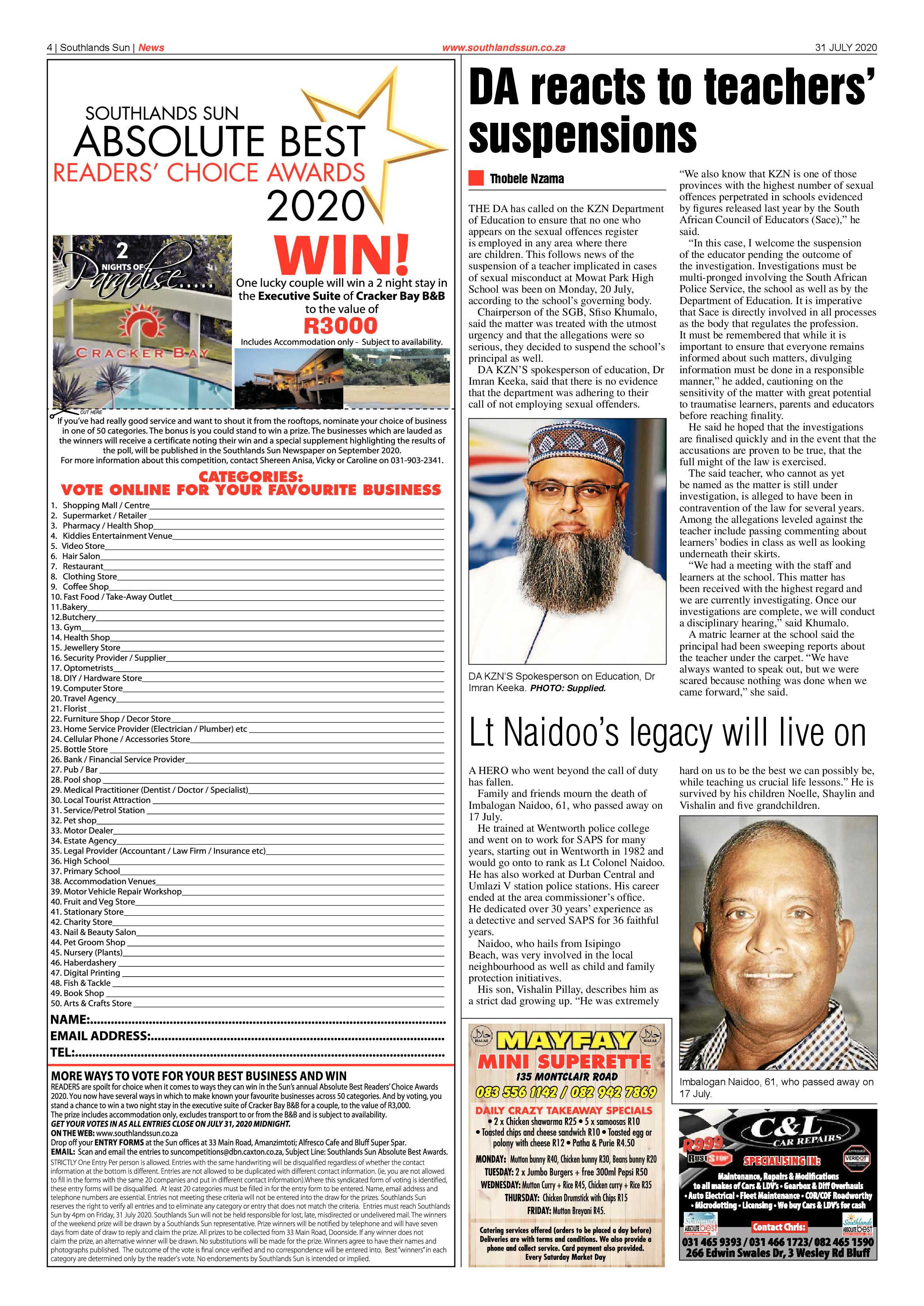 Southlands Sun 31 June 2020 page 4
