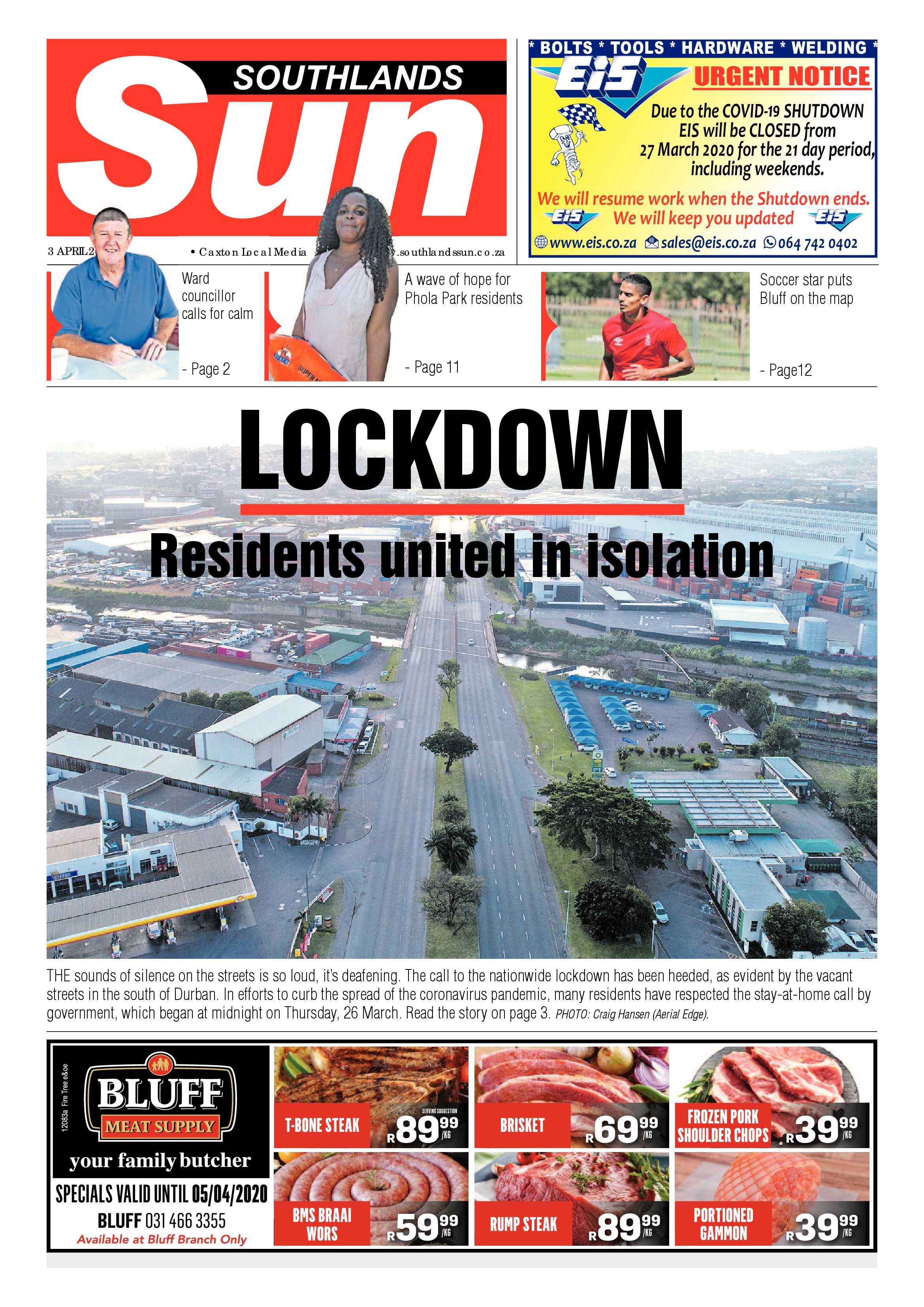 Southlands Sun 3 April 2020 page 1