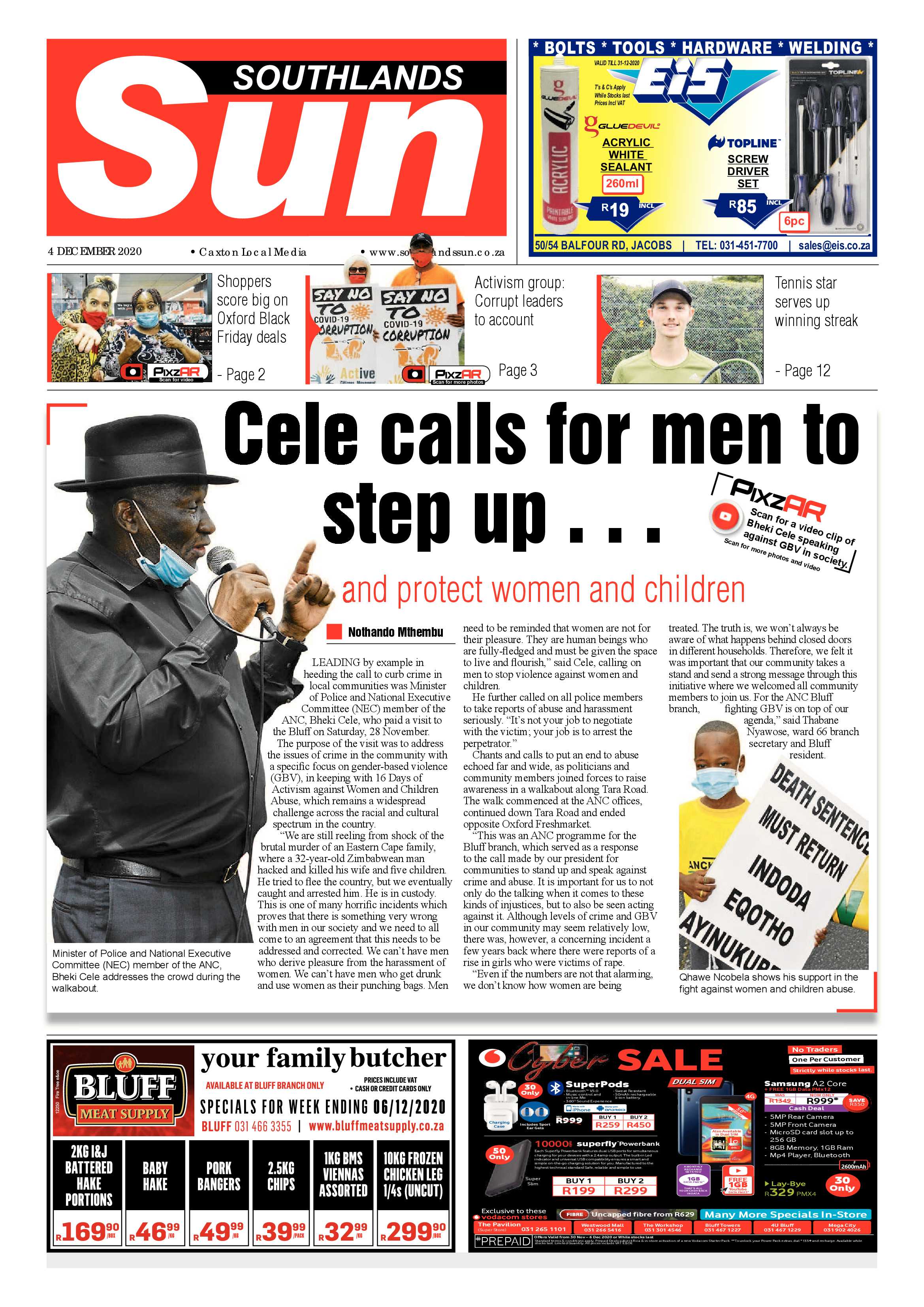 Southlands Sun 4 December 2020 page 1