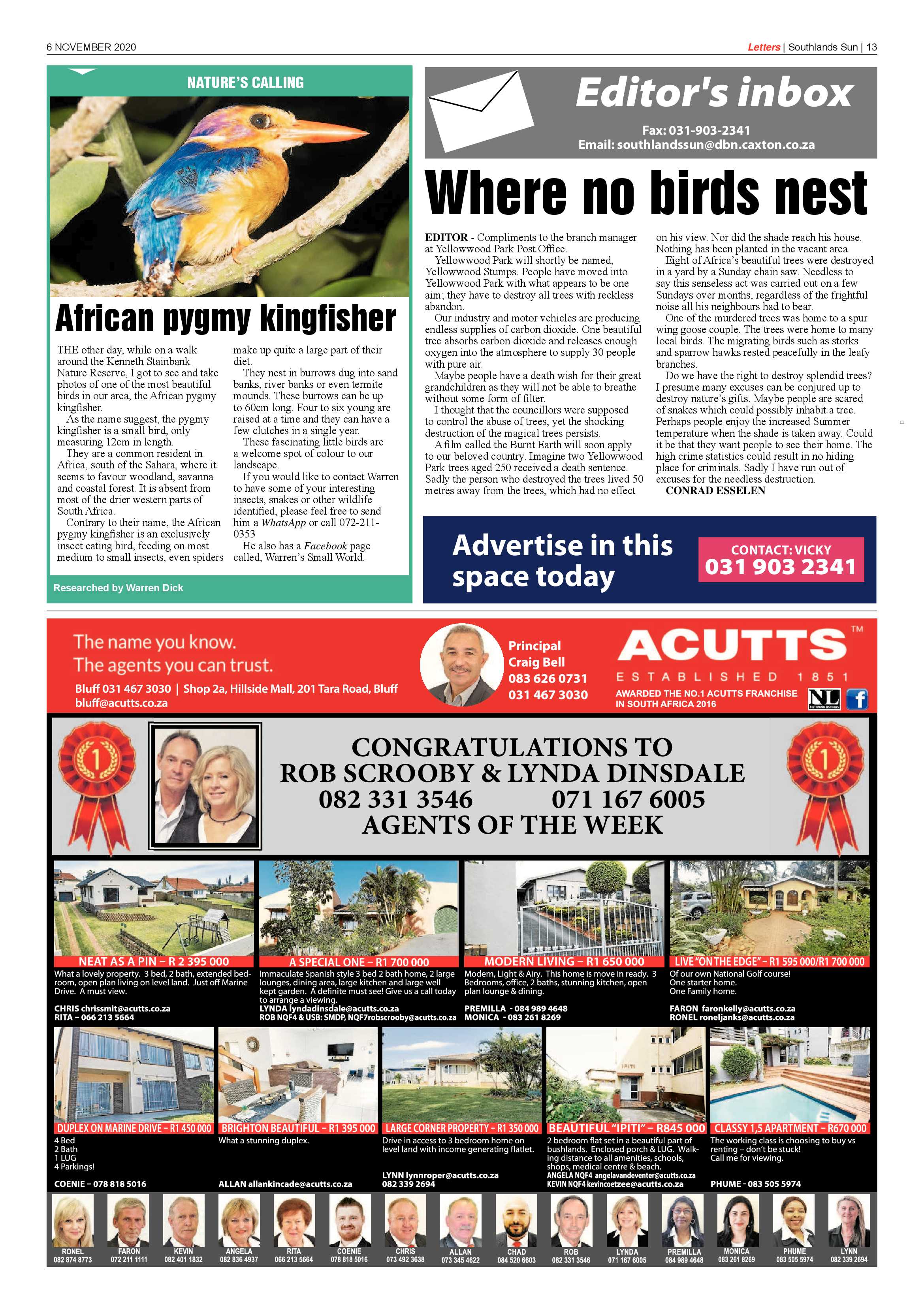 Southlands Sun 6 November  2020 page 13