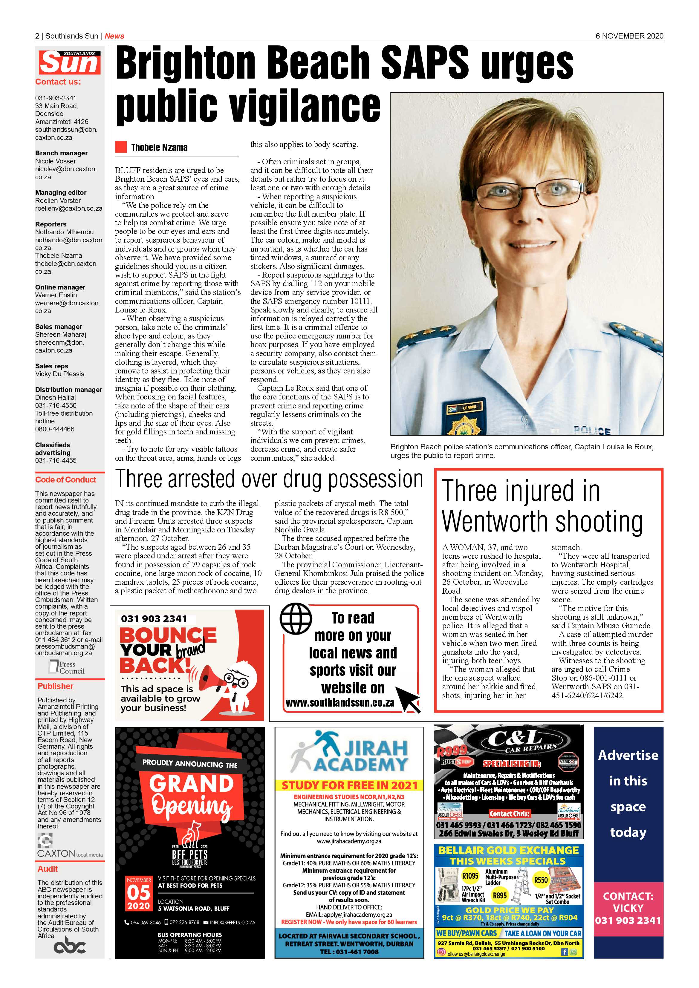 Southlands Sun 6 November  2020 page 2