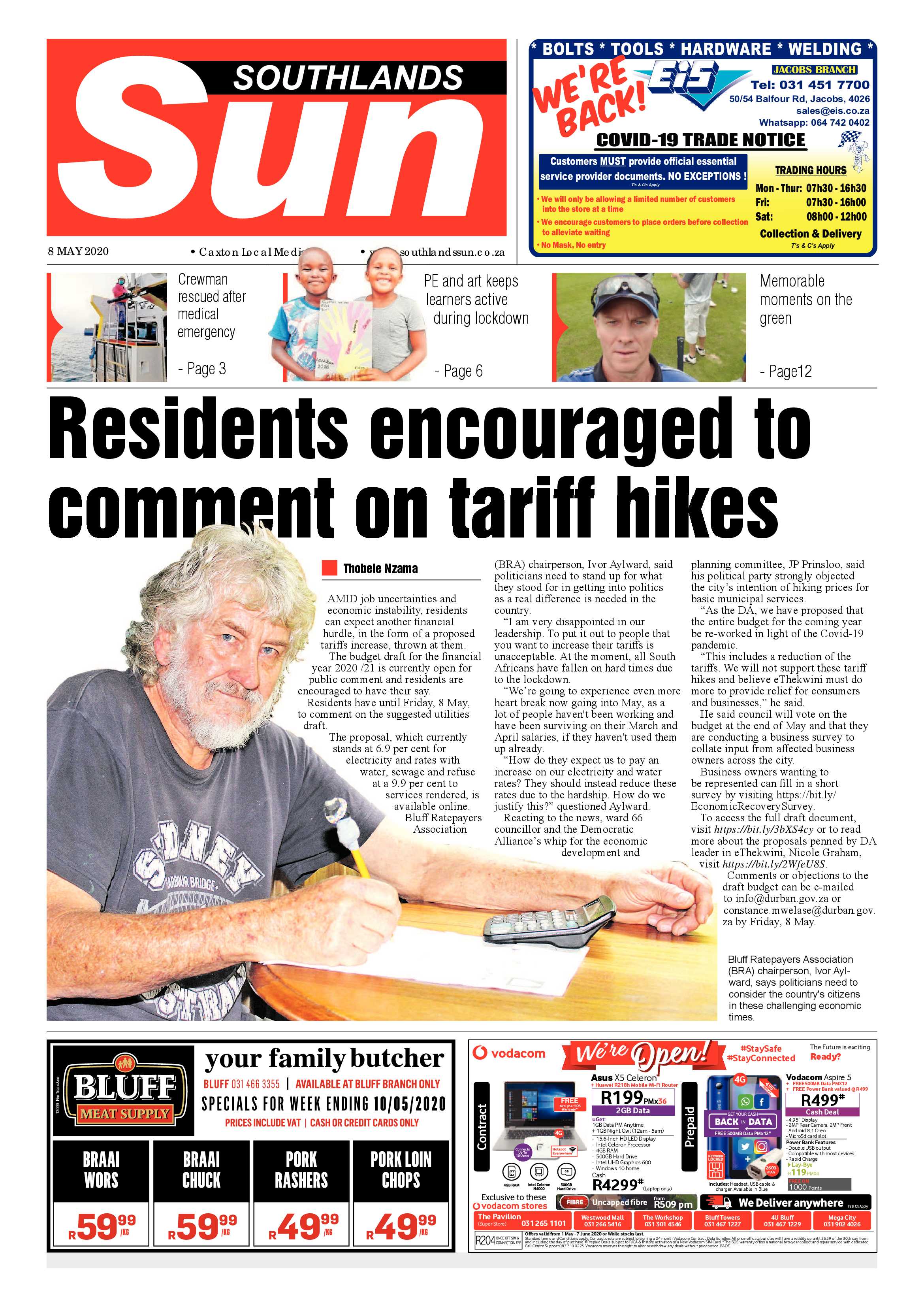 Southlands Sun 8 May 2020 page 1