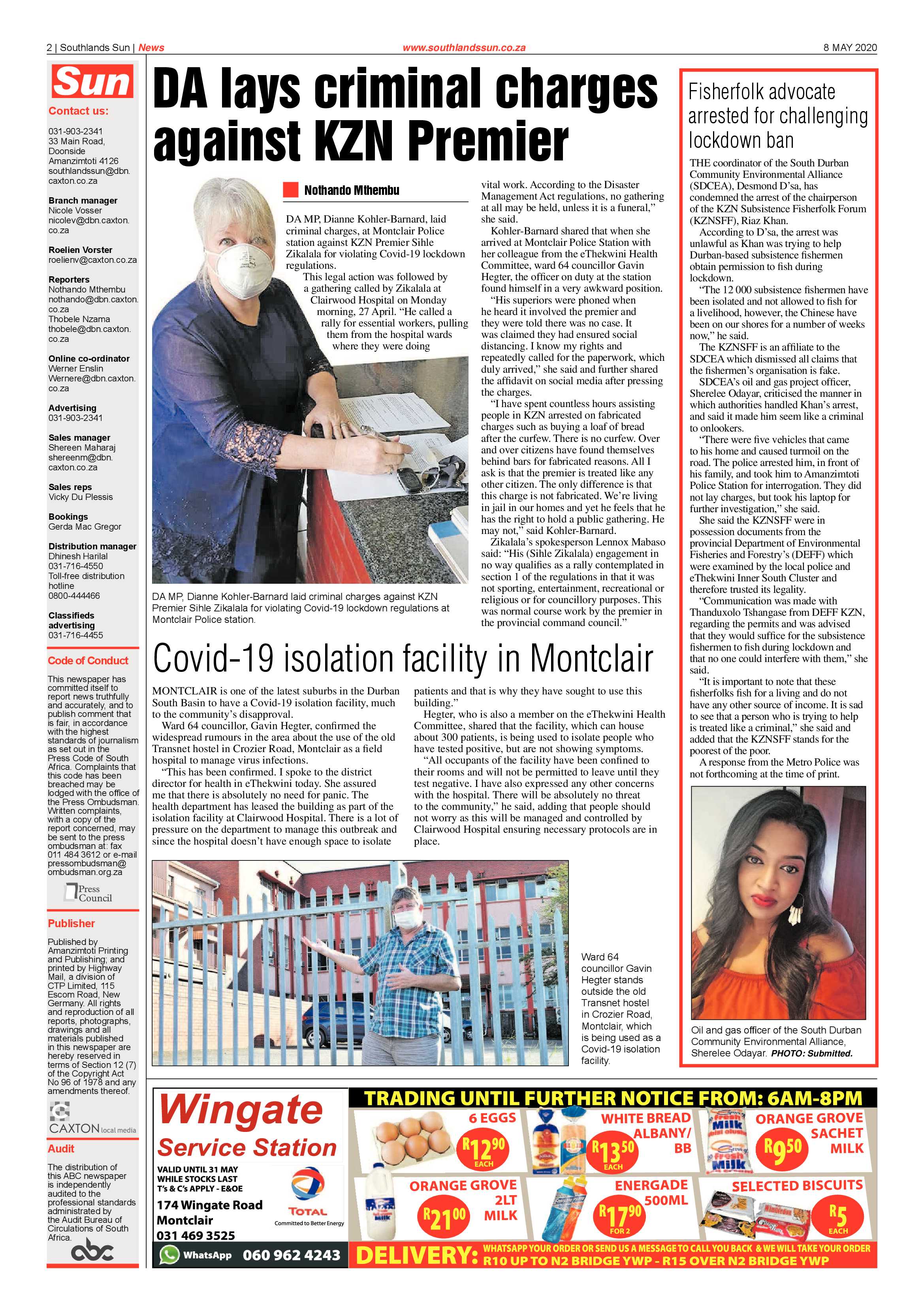 Southlands Sun 8 May 2020 page 2