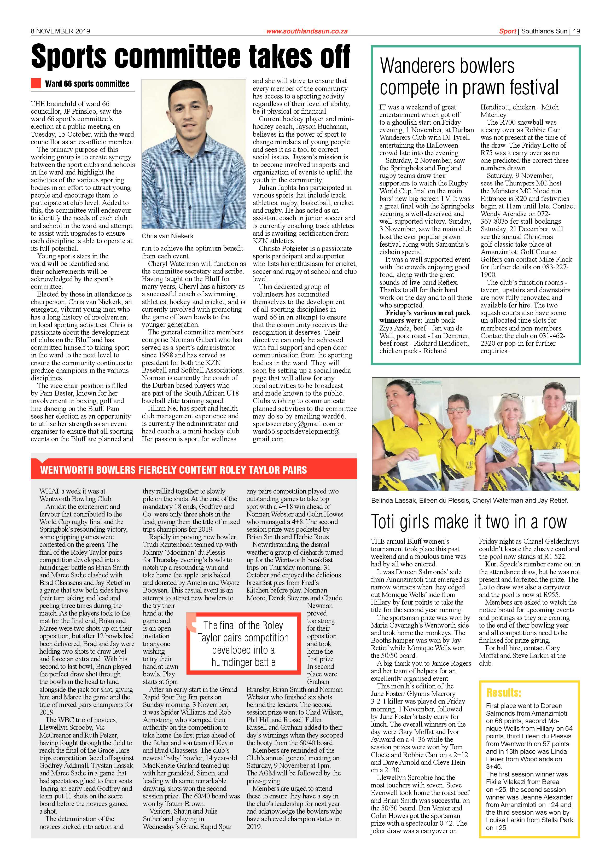 Southlands Sun 08 November 2019 page 19