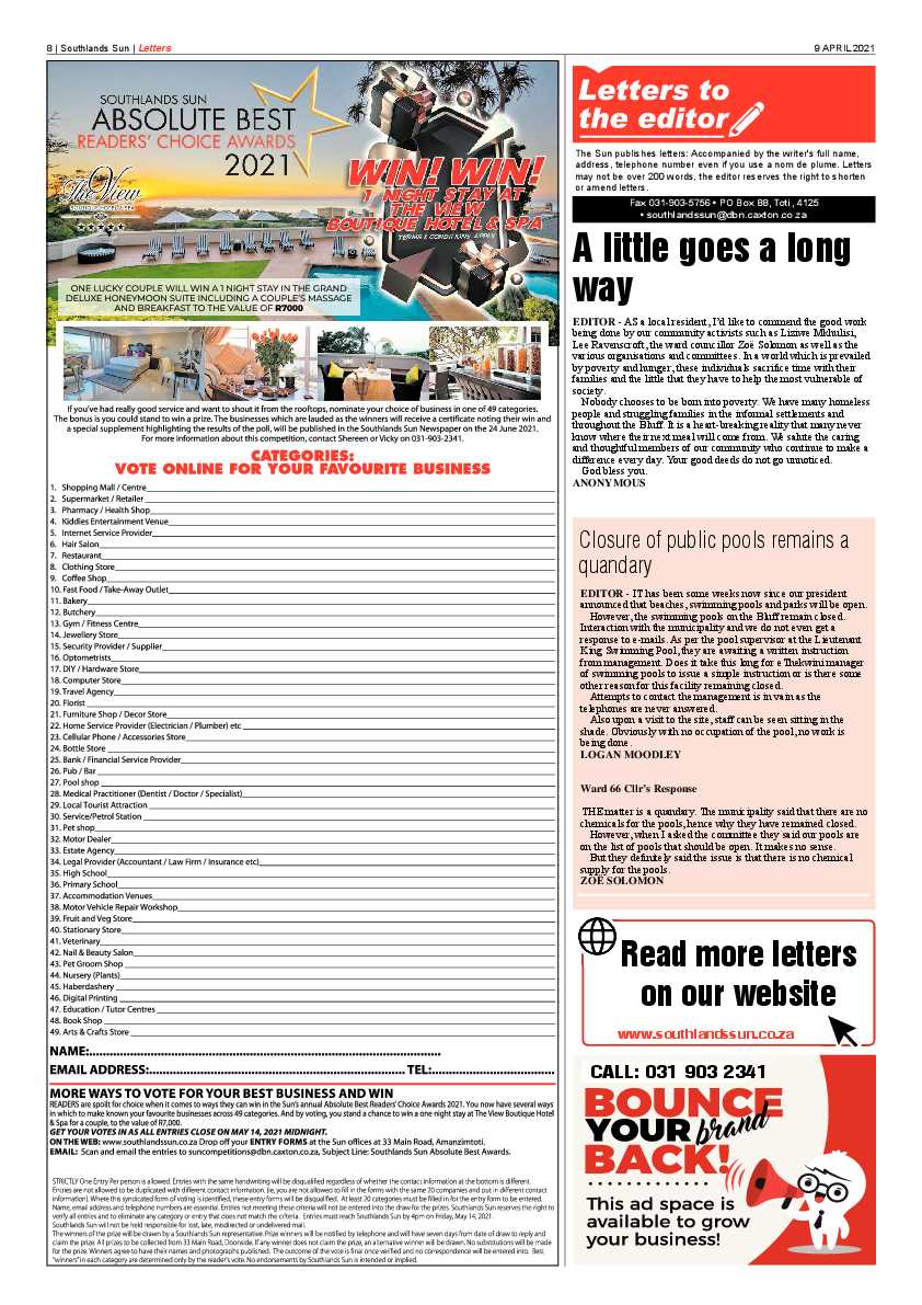 Southlands Sun 9 April 2021 page 8