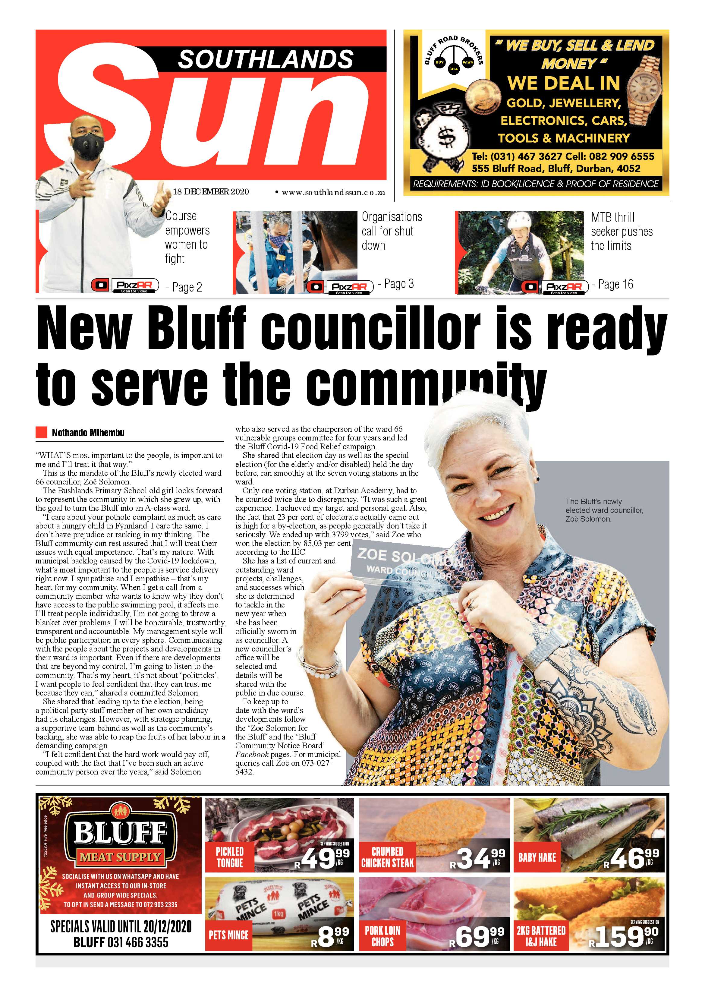 18 December Southlands Sun  2020 page 1