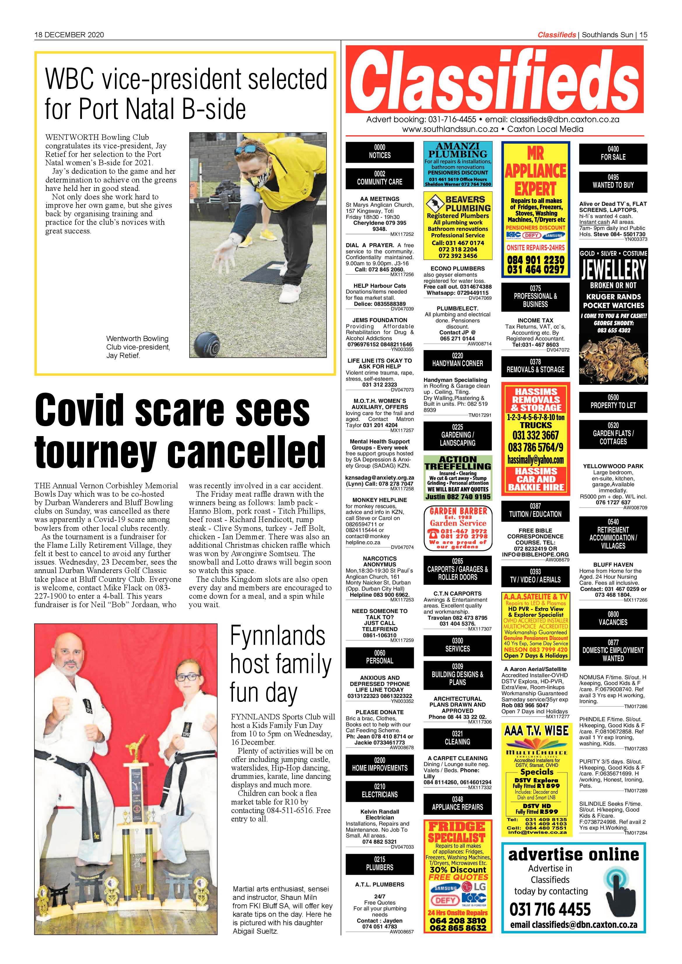 18 December Southlands Sun  2020 page 15